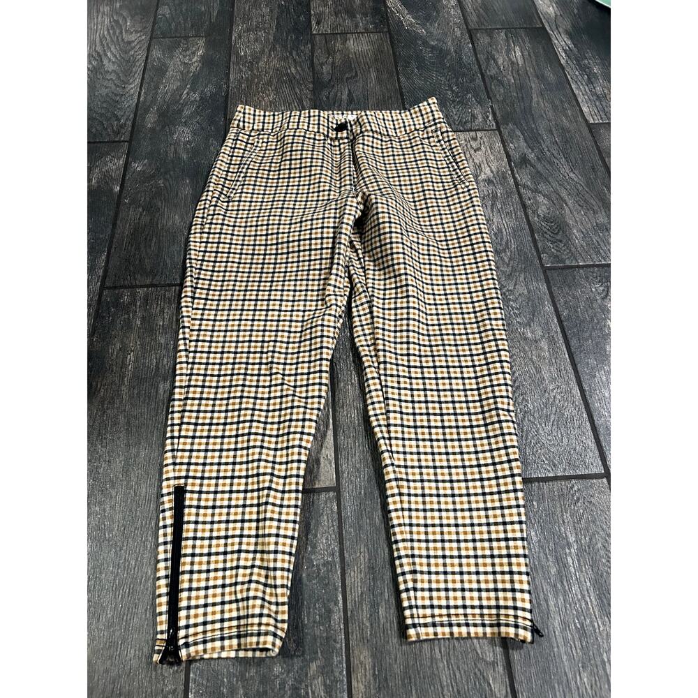 GENTLY USED BETABRAND CHECKERED WORK PANTS- MEDIUM PETITE